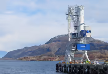 Der NEUERO Schiffsentlader Flexiport F500 bei MOWI, Norwegen.